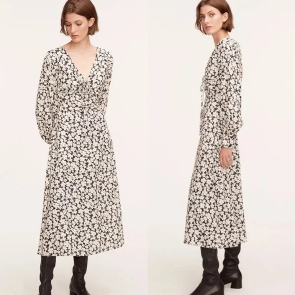 Rebecca Taylor Floral Black and White Maxi Dress